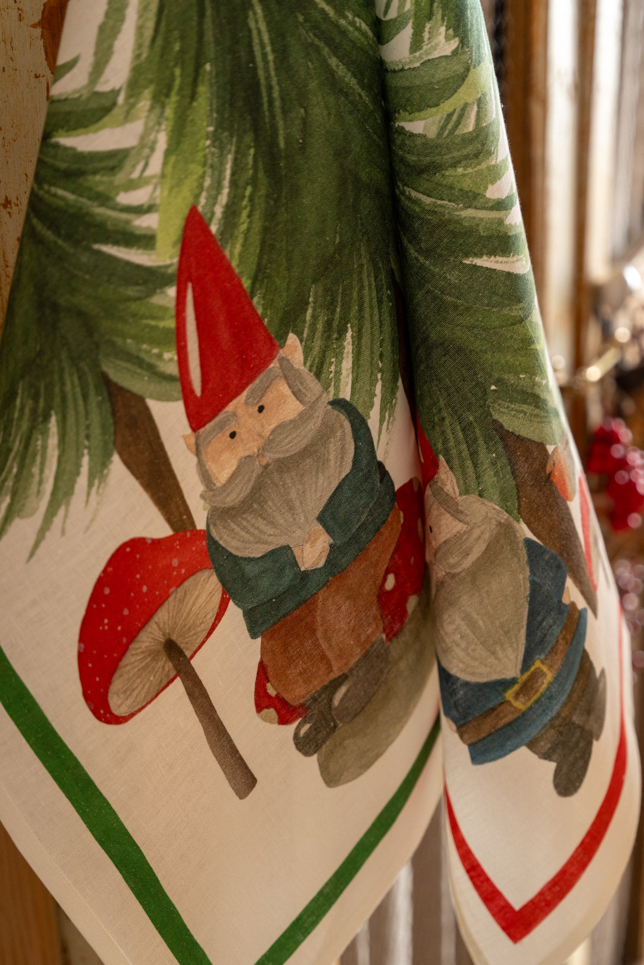 Strofinaccio in Puro Lino TESSITURA TOSCANA - Jolly Elf Red