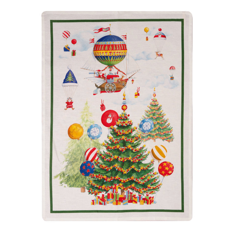 Strofinaccio in Puro Lino TESSITURA TOSCANA - Air Christmas Green