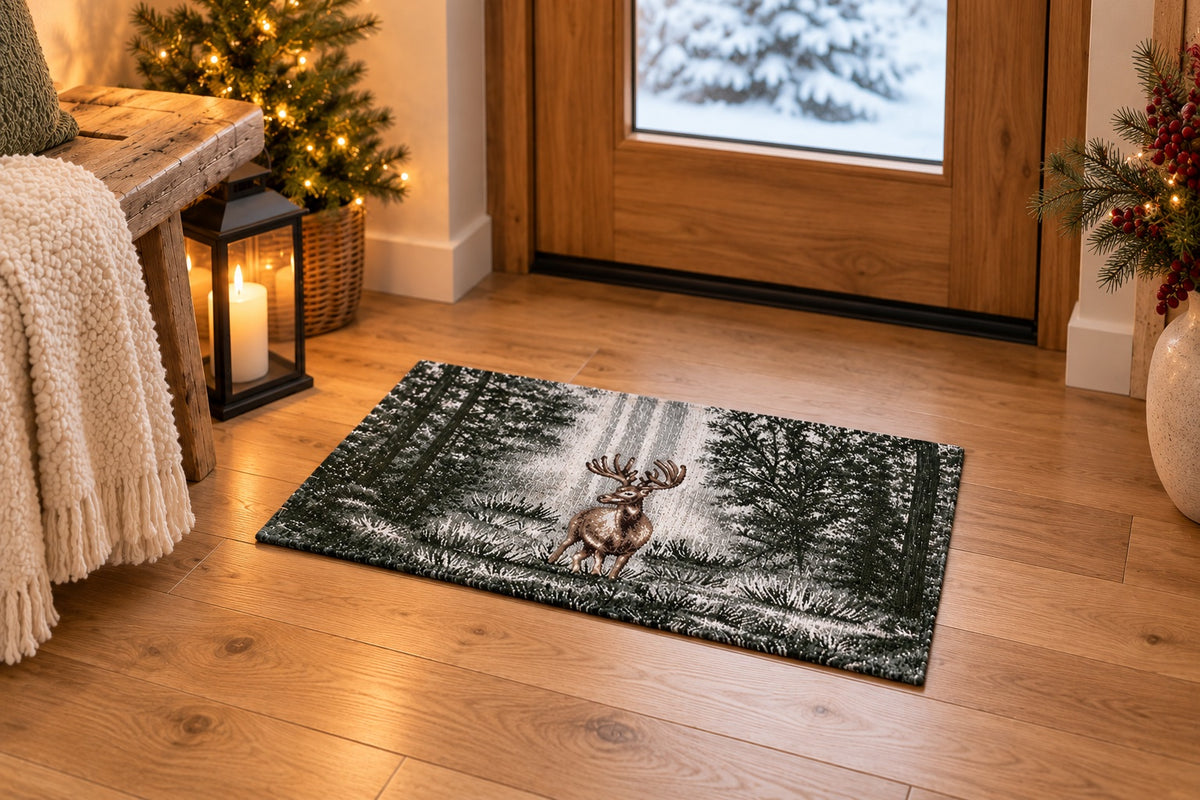 Tappeto 55x90 in Poliestere e Cotone DAUNEX - Deer Enjoy Verde