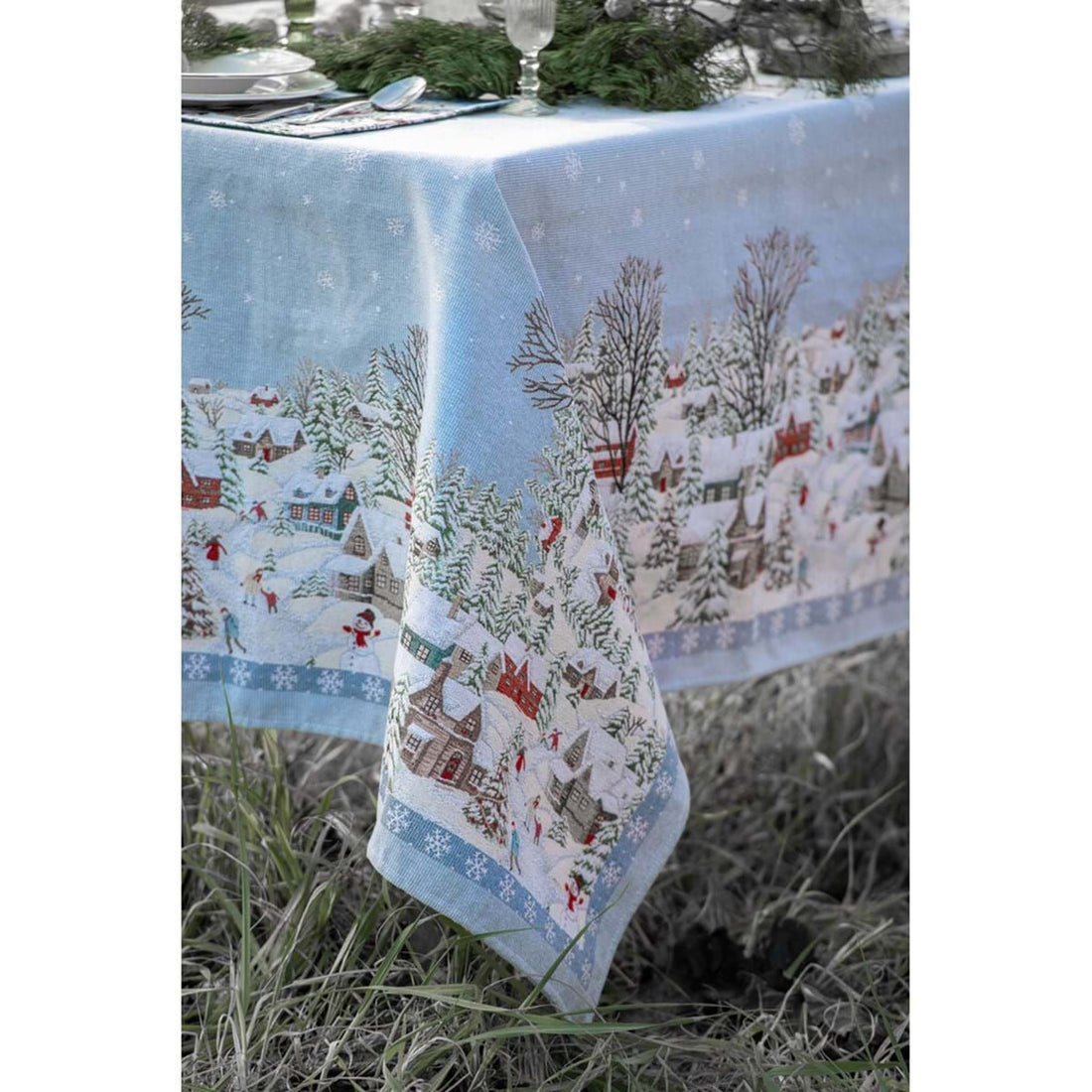 Runner in Gobelin Natale BLANC MARICLO' Collezione Trame - Borgo alpino A38599