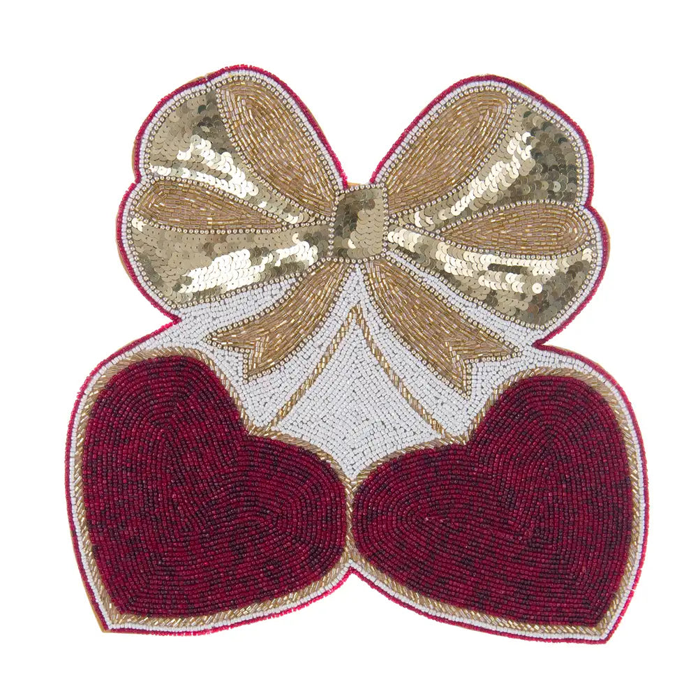 Tovaglietta Natale Ricamata con Corallini BLANC MARICLO' - Ribbon