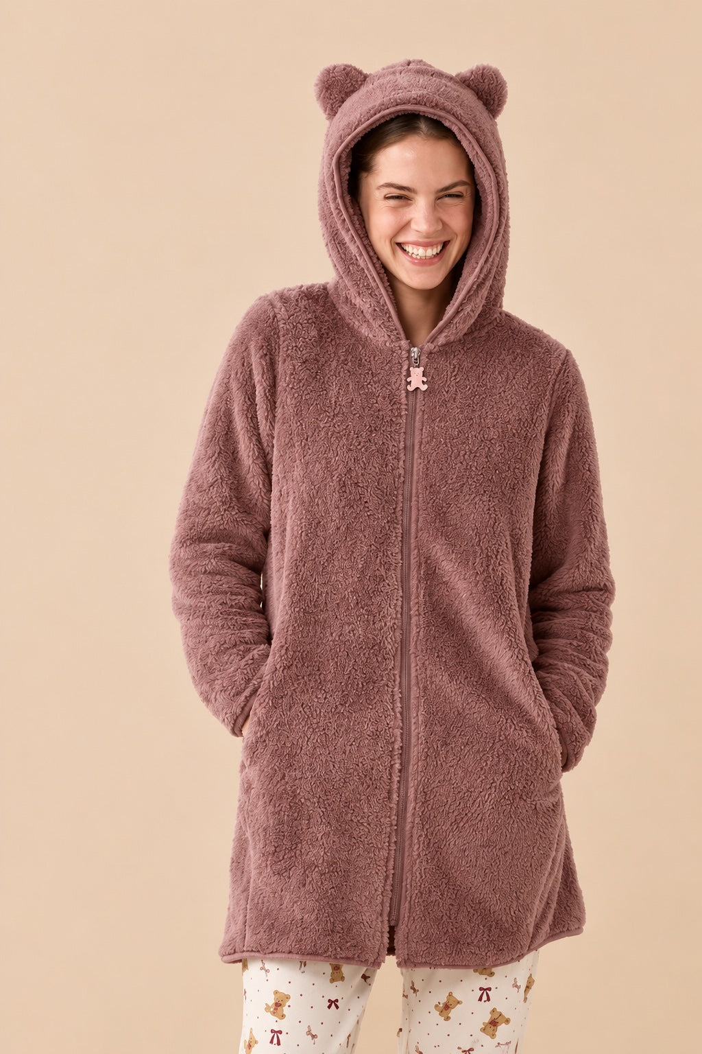 Vestaglia Donna in Ecopelliccia Teddy NOI DI NOTTE - Funny & Tartan