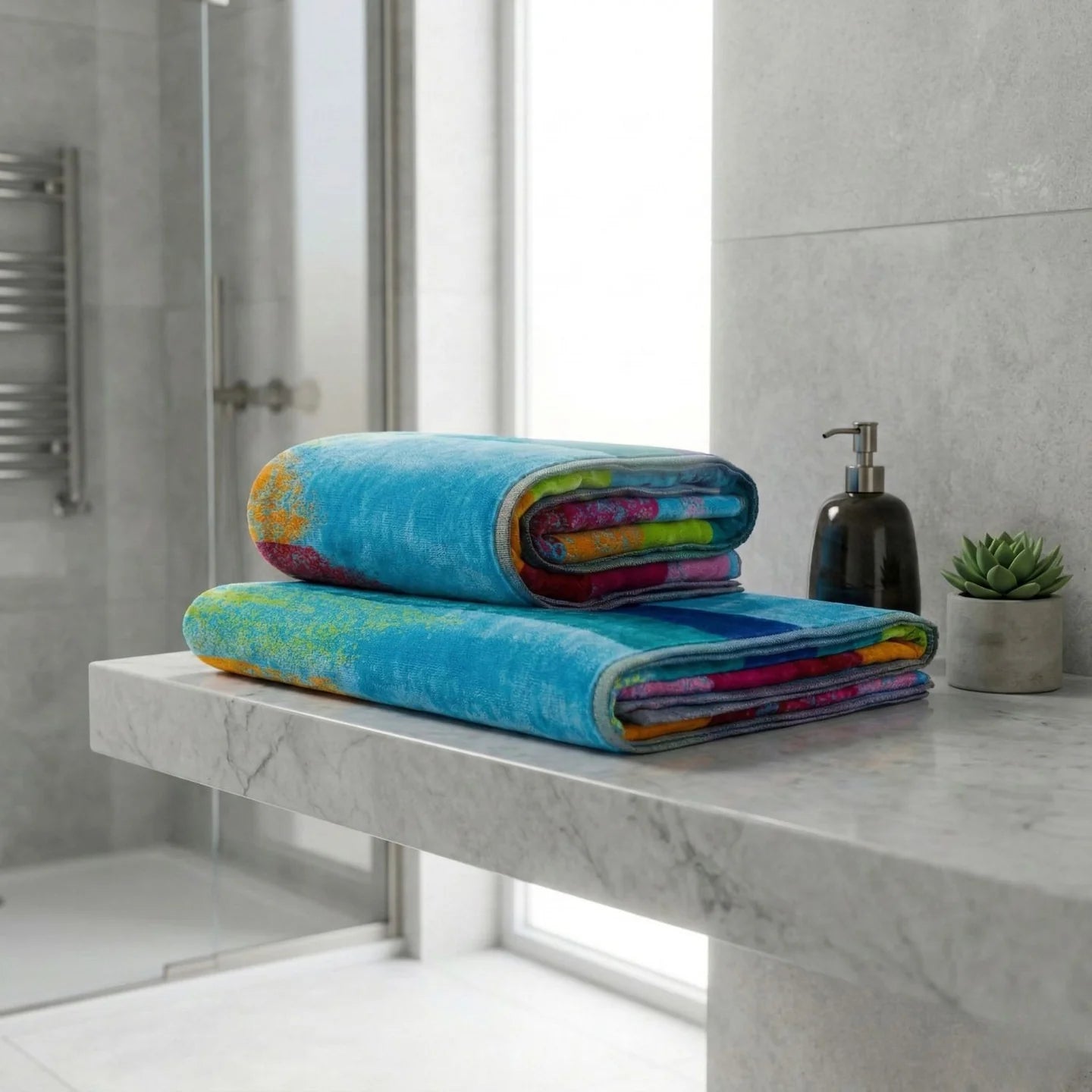 Coppia di Asciugamani in Spugna Velour CARRARA - Jamaica