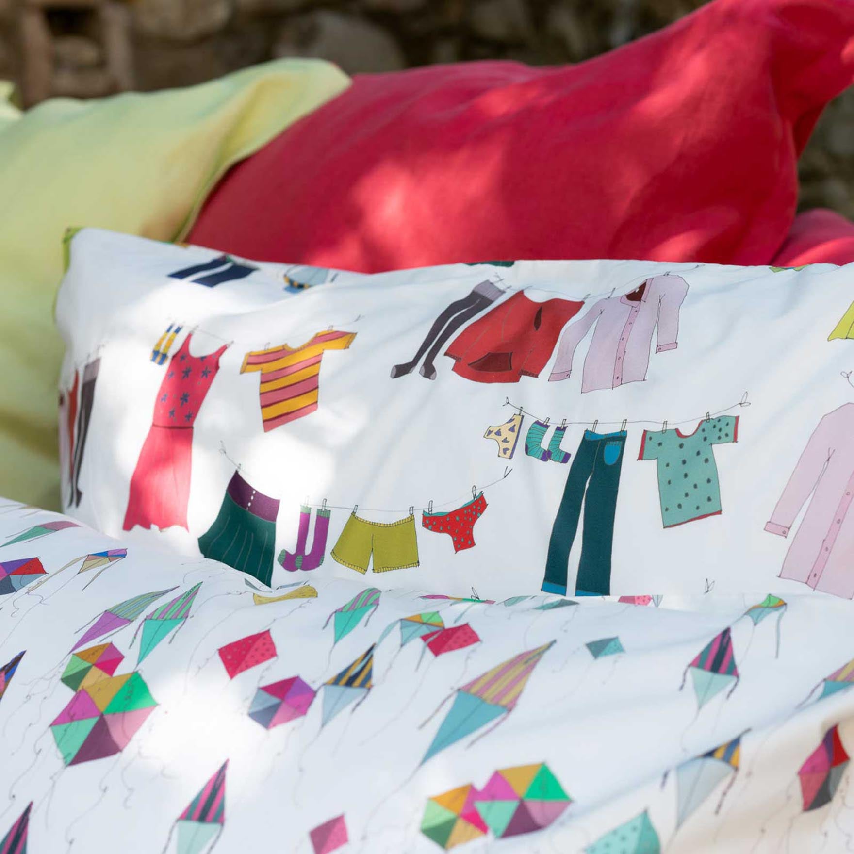 Cotton Percale Duvet Cover Set TESSITURA TOSCANA - Brezza