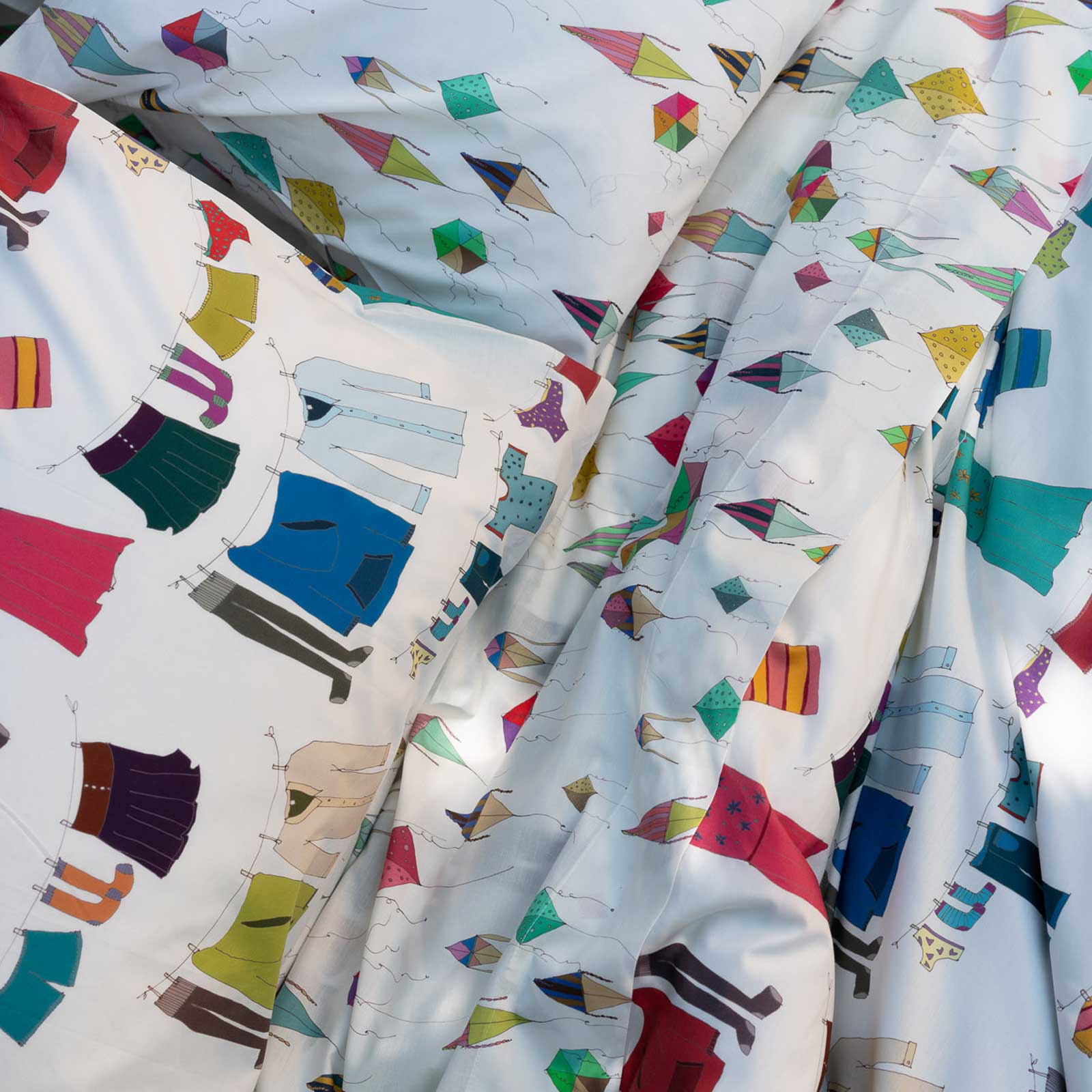 Cotton Percale Duvet Cover Set TESSITURA TOSCANA - Brezza