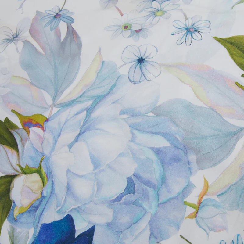 Completo Lenzuola Matrimoniale Raso MIRABELLO - Fresh Bouquet Blu