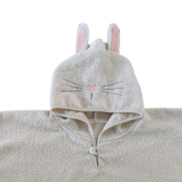 Accappatoio Poncho in Spugna di Cotone con Cappuccio a forma di Animaletto - Jimmy