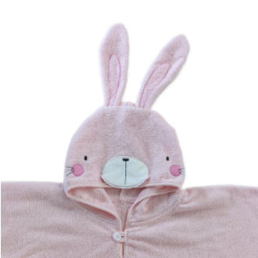 Accappatoio Poncho in Spugna di Cotone con Cappuccio a forma di Animaletto - Jimmy
