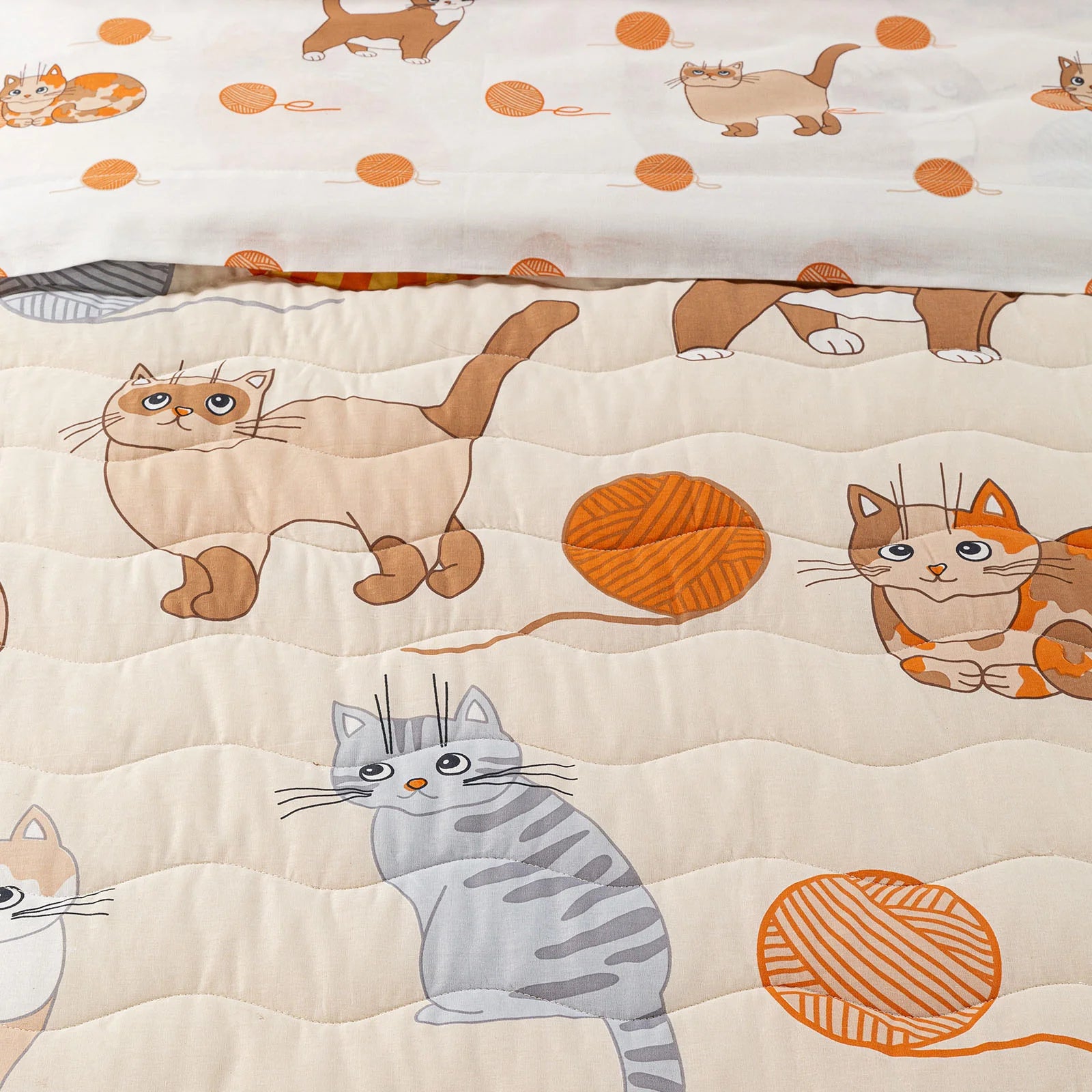 Completo Lenzuola in Cotone CALEFFI - Gattini