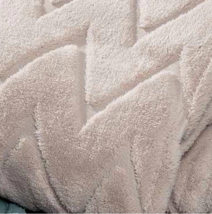 Plaid Matrimoniale Sherpa Jacquard con retro in Sherpa in tinta - Corvara