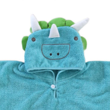 Accappatoio Poncho in Spugna di Cotone con Cappuccio a forma di Animaletto - Jimmy