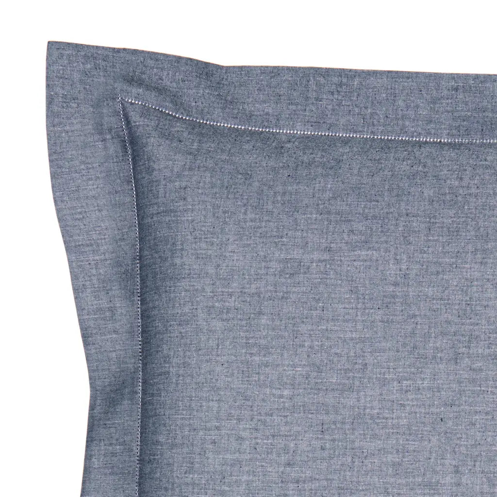 BOSSI Pair of Pillowcases with Three Shuttlecocks and Hemstitch - Melange 