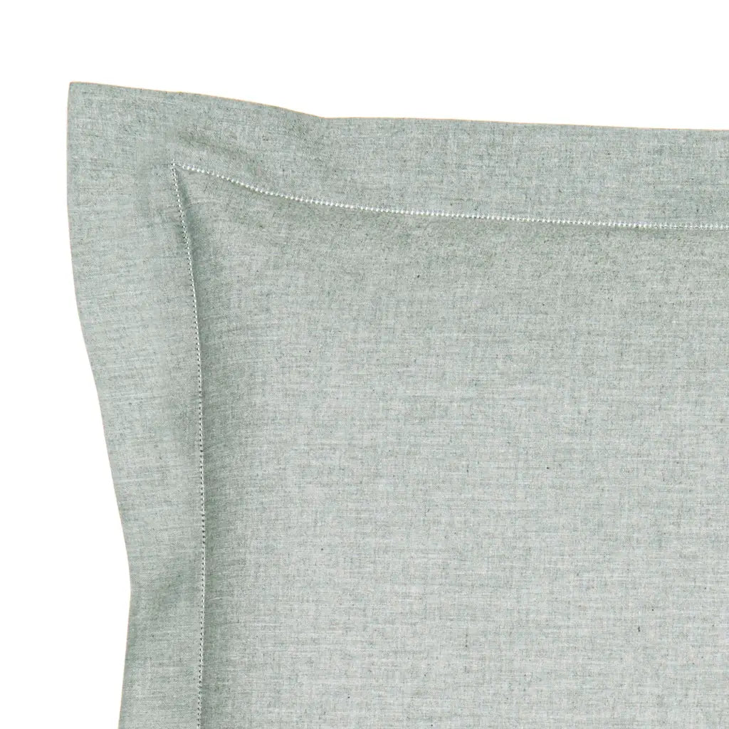BOSSI Pair of Pillowcases with Three Shuttlecocks and Hemstitch - Melange 