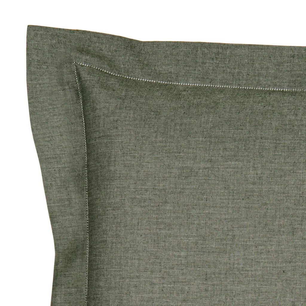 BOSSI Pair of Pillowcases with Three Shuttlecocks and Hemstitch - Melange 