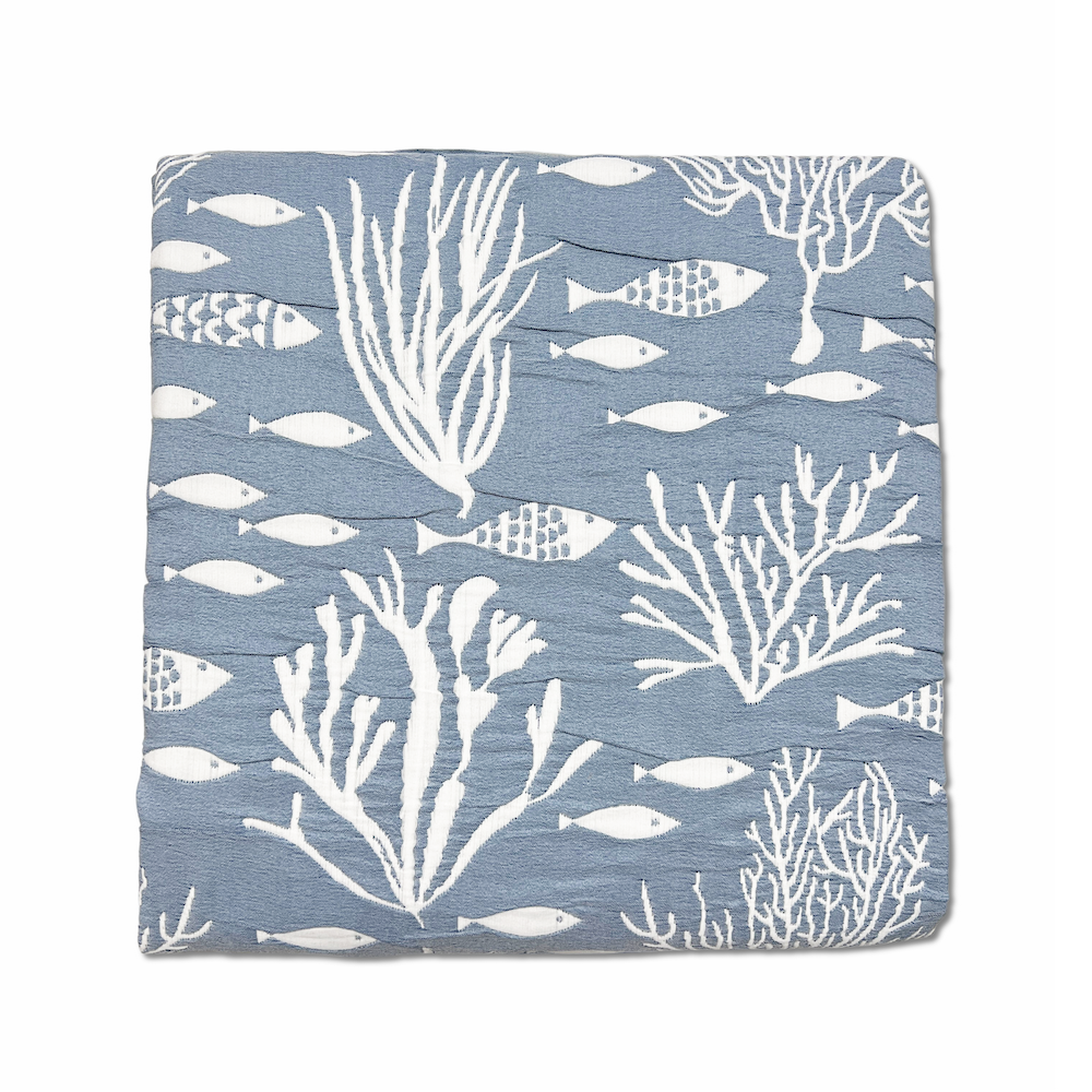 Copriletto Jacquard Estivo con Pesci - Festel