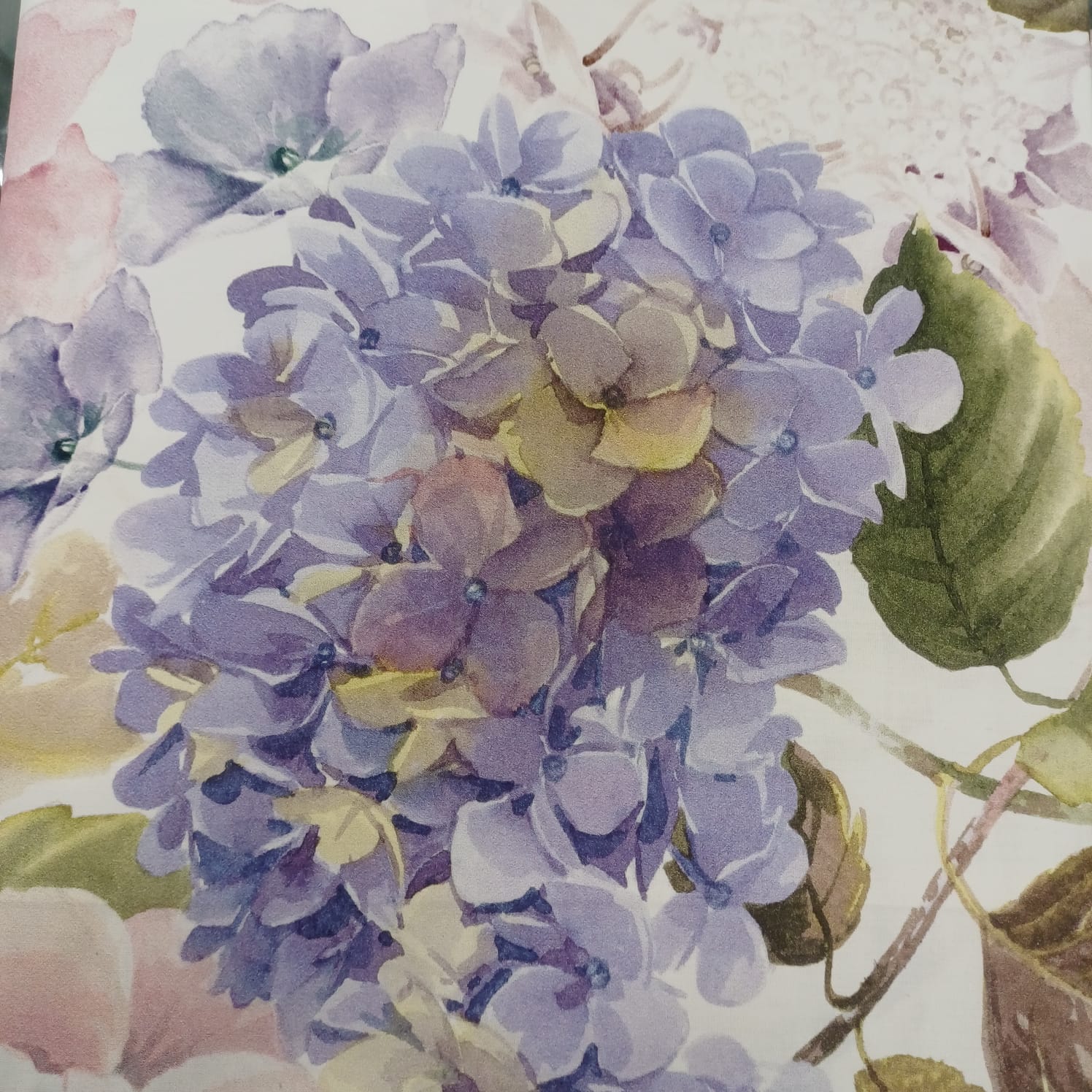 Completo Lenzuola Copriletto Matrimoniale in Percalle MIRABELLO Emporium - Hydrangea Bouquet Lilla