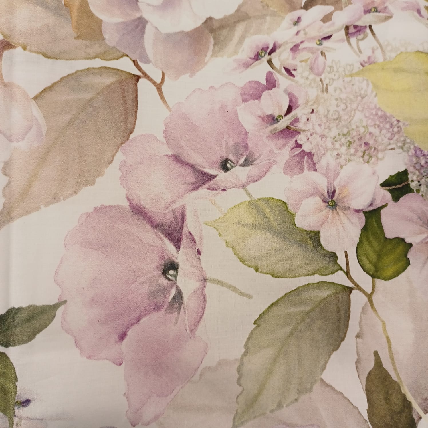 Completo Lenzuola Copriletto Matrimoniale in Percalle MIRABELLO Emporium - Hydrangea Bouquet Lilla