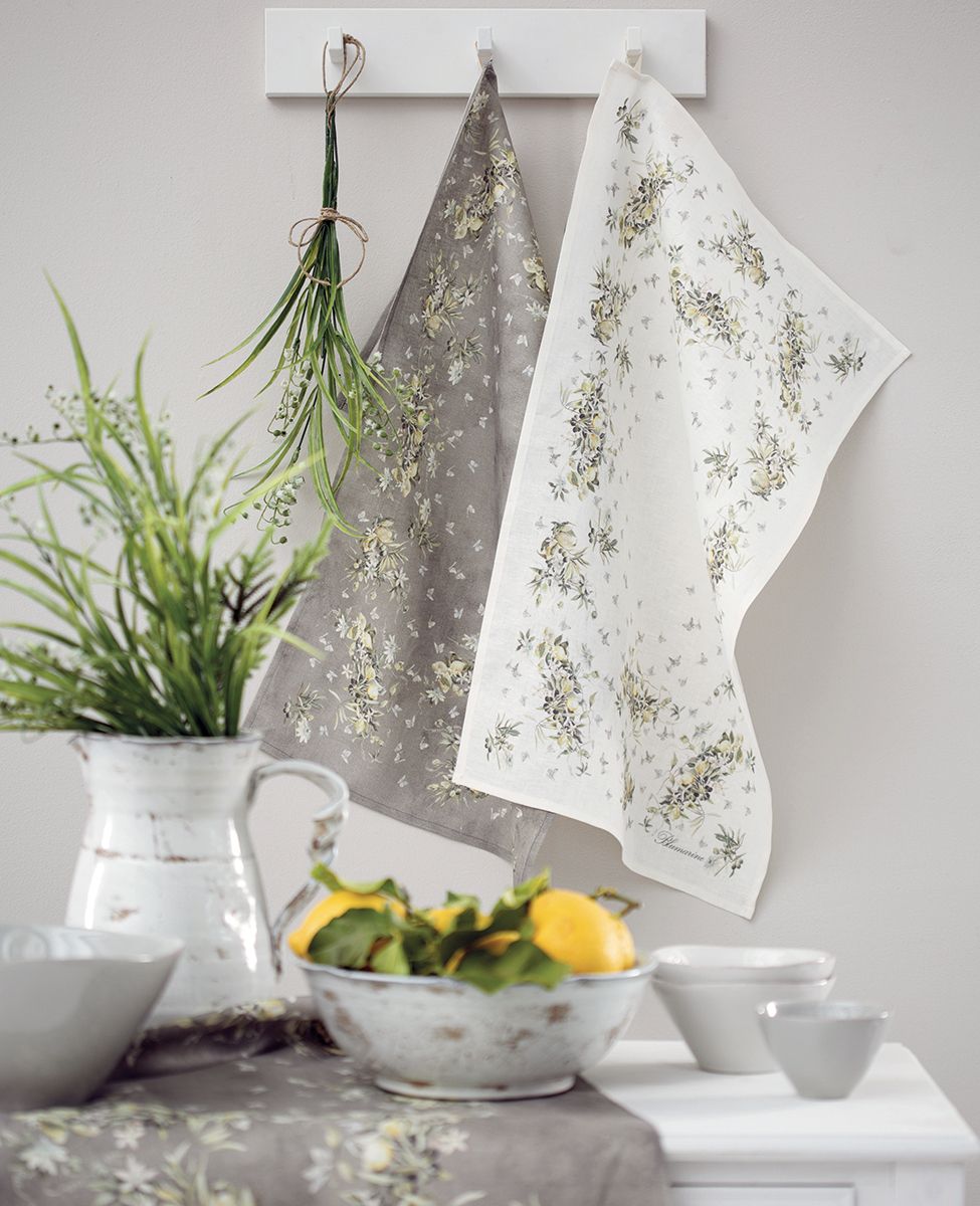 BLUMARINE Pure Linen Tea Towel - Levante Ivory