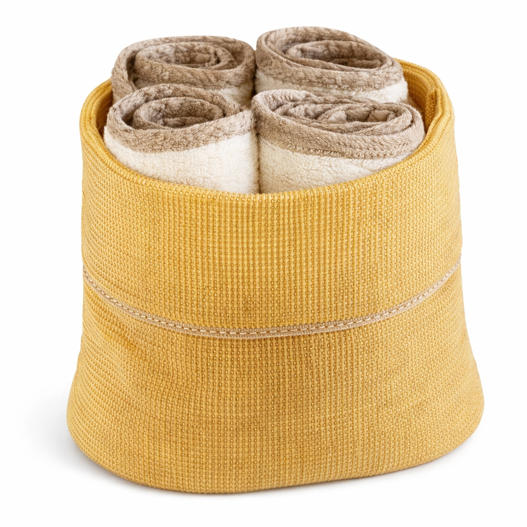 Cestino con 4 Lavette in Spugna BORBONESE - Lounge Basket