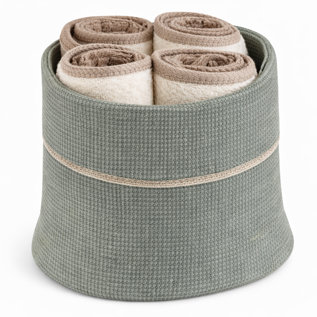 Cestino con 4 Lavette in Spugna BORBONESE - Lounge Basket