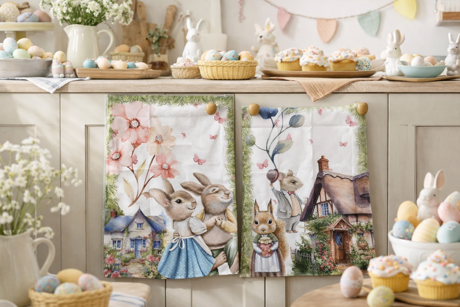 Strofinaccio in Cotone con Stampa Digitale Pasqua - Miller