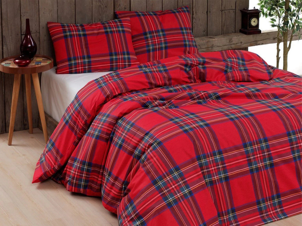 Parure Copripiumino Matrimoniale Stampato  DAUNEX - Tartan