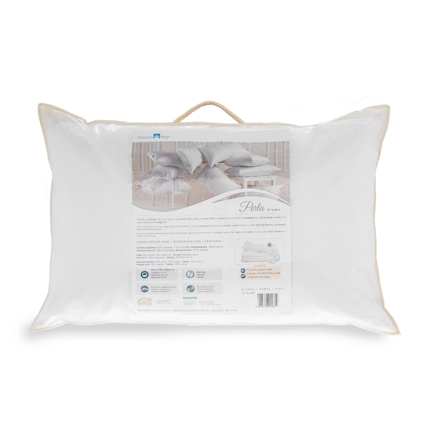 DAUNENSTEP Feather Pillow - Pearl Feather 