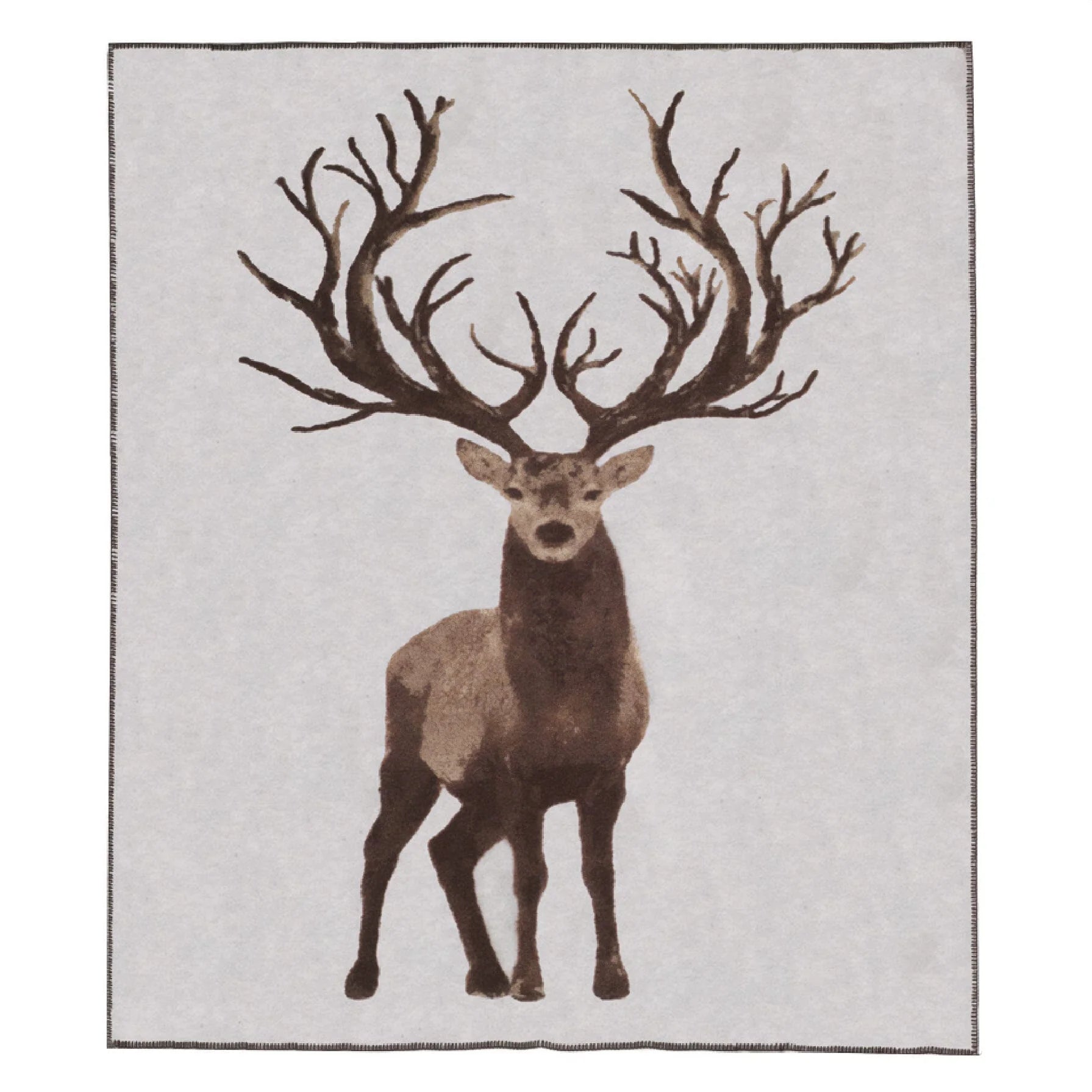 Plaid Blanket in Boiled Wool LANA ITALIA - Deer