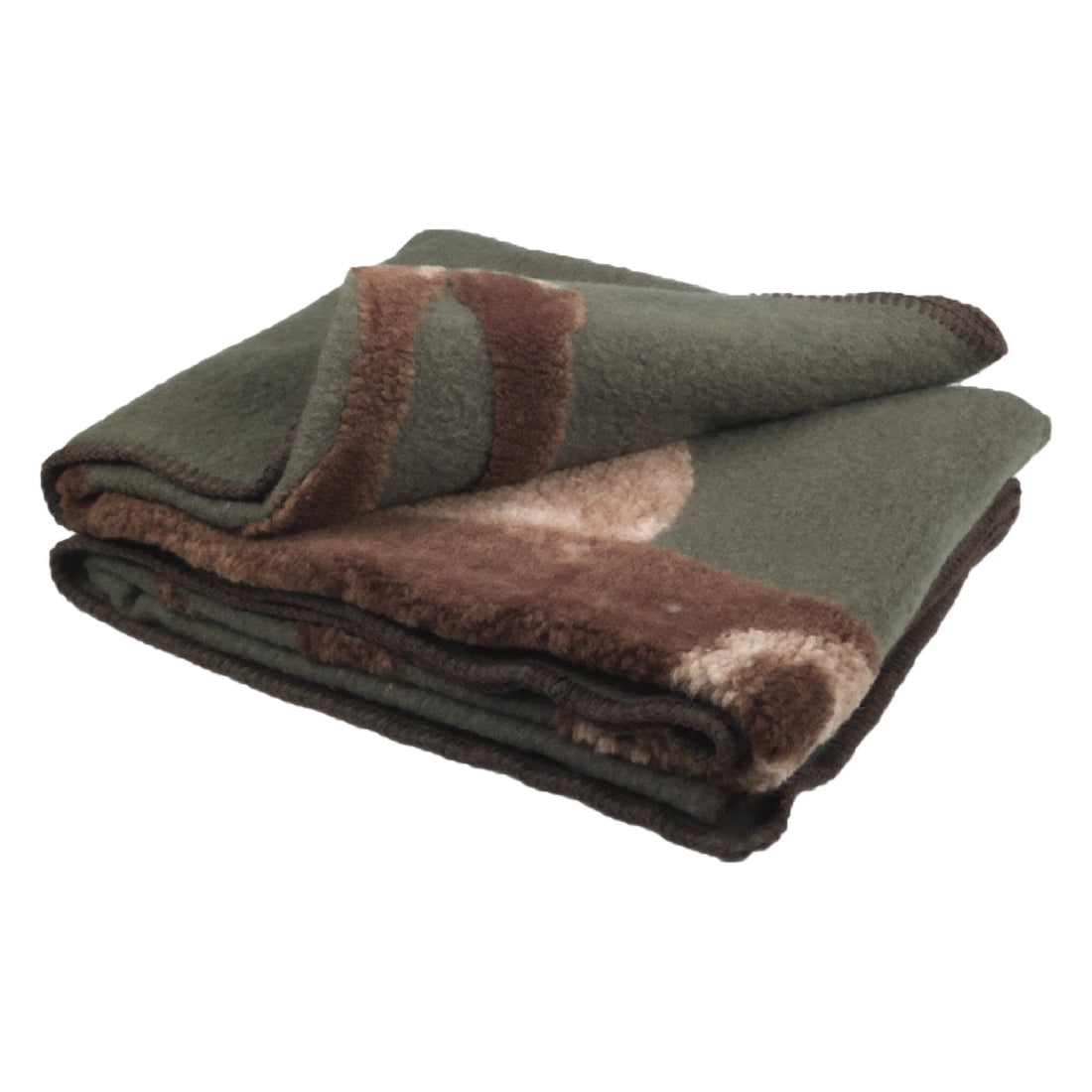 Plaid Blanket in Boiled Wool LANA ITALIA - Deer