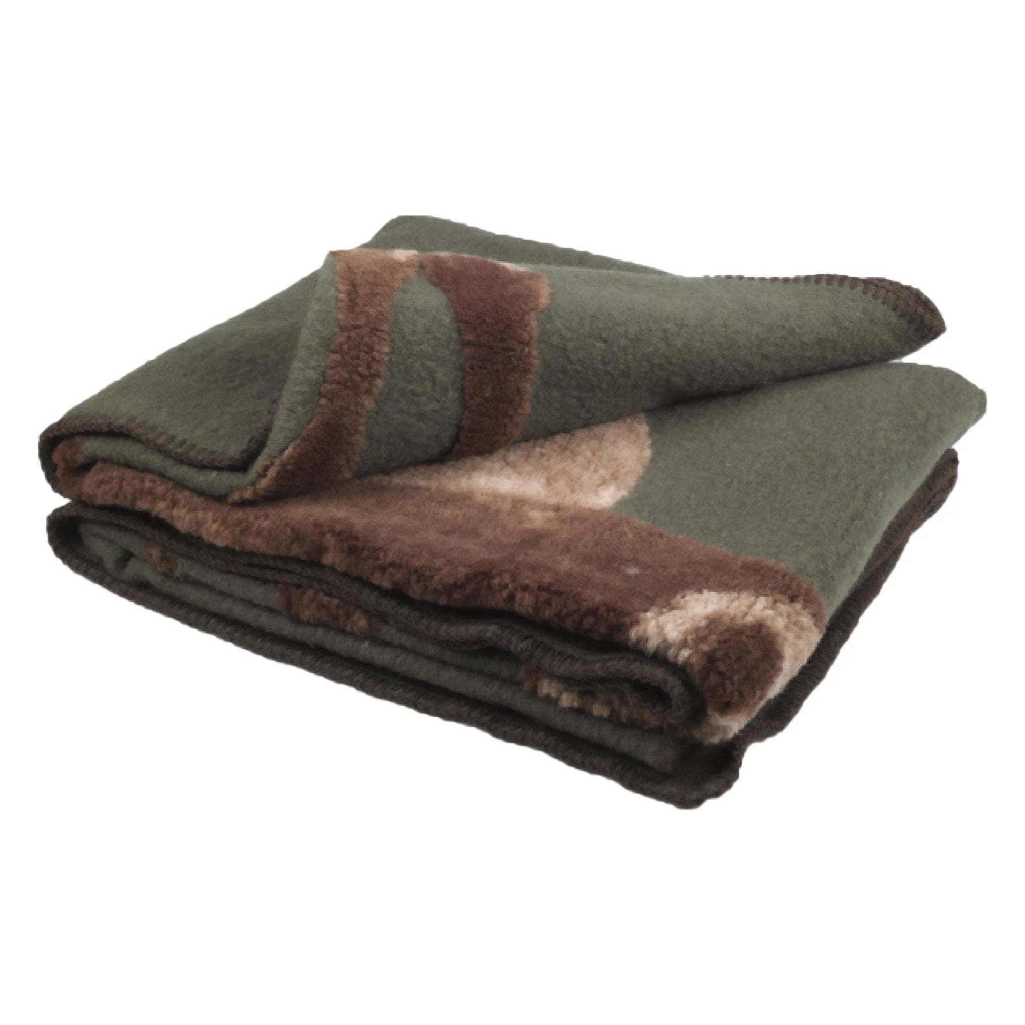 Plaid Blanket in Boiled Wool LANA ITALIA - Deer