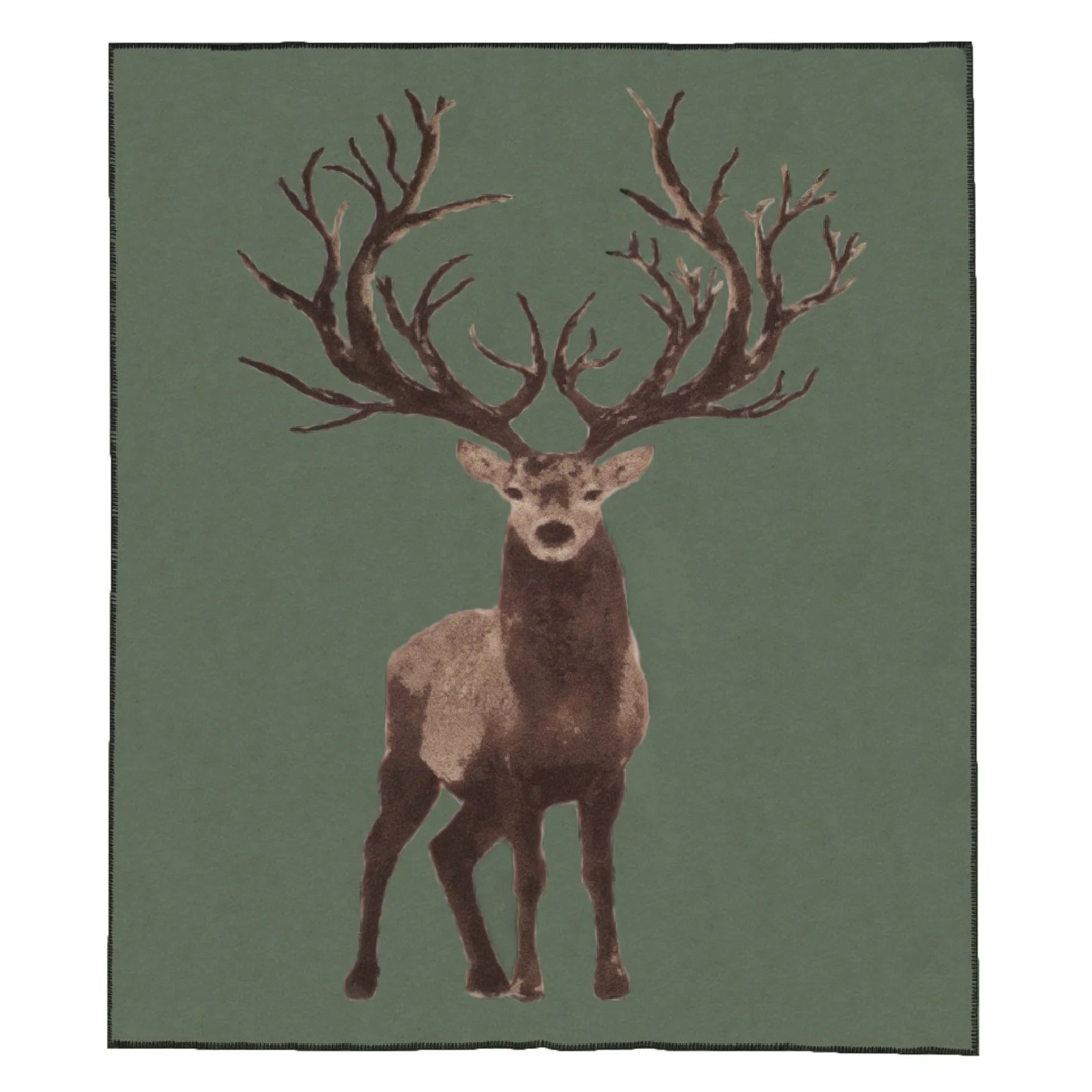 Plaid Blanket in Boiled Wool LANA ITALIA - Deer