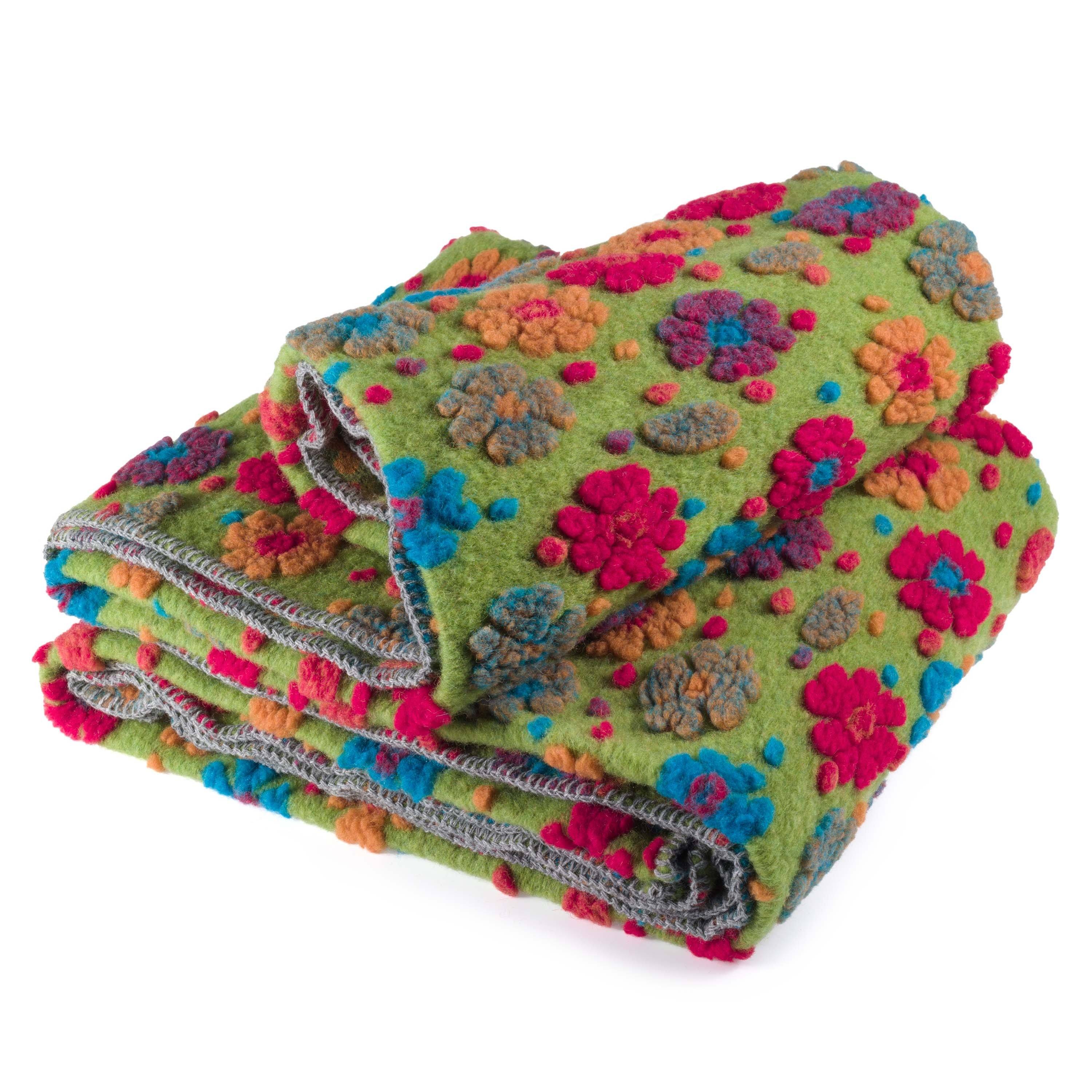 Plaid Blanket in Boiled Wool LANA ITALIA - Margherita