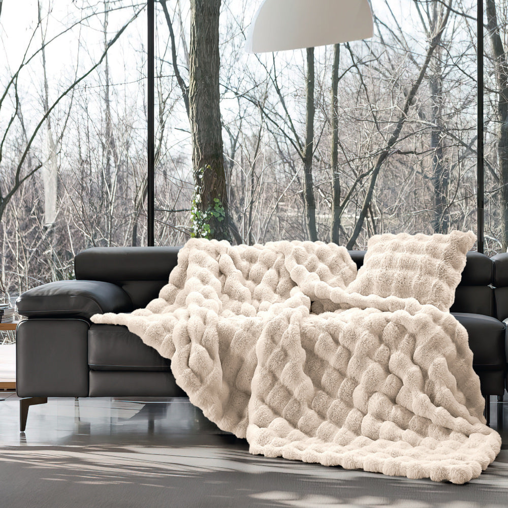 Nautica Coperta Reversibile In Flanella E Pile - Fairisle Texture Verde, 127x178 Cm, Morbida E Anti-pilling Per Divano O Letto