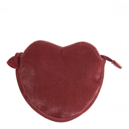 Pochette a forma di cuore con Cerniera MATHILDE M. - Velluto Rosa
