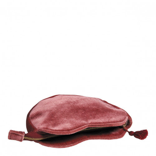 Pochette a forma di cuore con Cerniera MATHILDE M. - Velluto Rosa