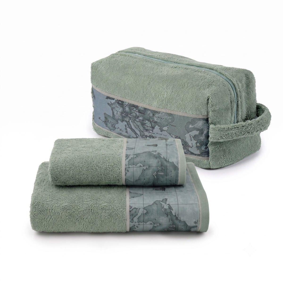 Coppia Asciugamani 1+1 in Spugna con Beauty ALVIERO MARTINI 1^ CLASSE - Tartan Green