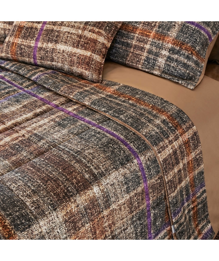 Completo Lenzuola Matrimoniale in Raso FAZZINI - Tartan