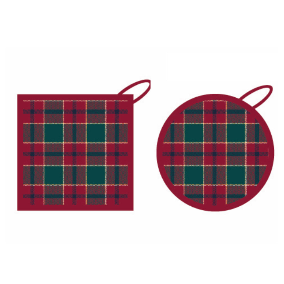 Coppia Presine Scozzesi in Cotone Tinto in Filo e Lurex -  Terry