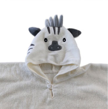 Accappatoio Poncho in Spugna di Cotone con Cappuccio a forma di Animaletto - Jimmy