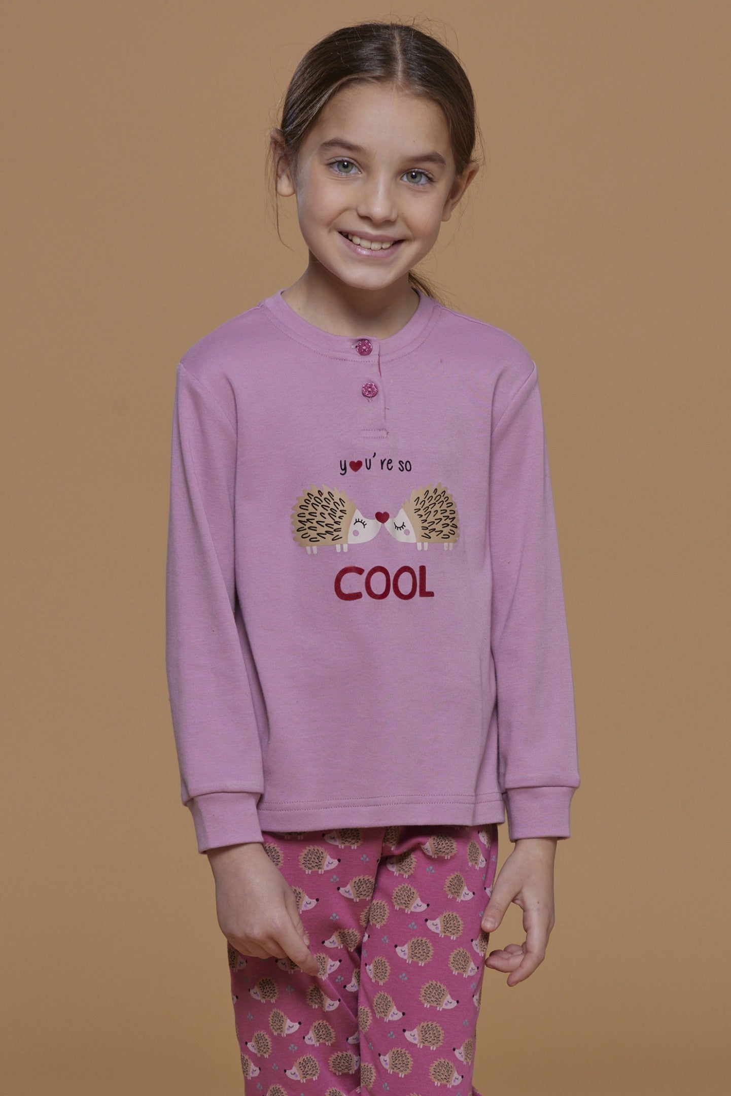 Girl's Warm Cotton Pajamas WE BY NIGHT - Spino