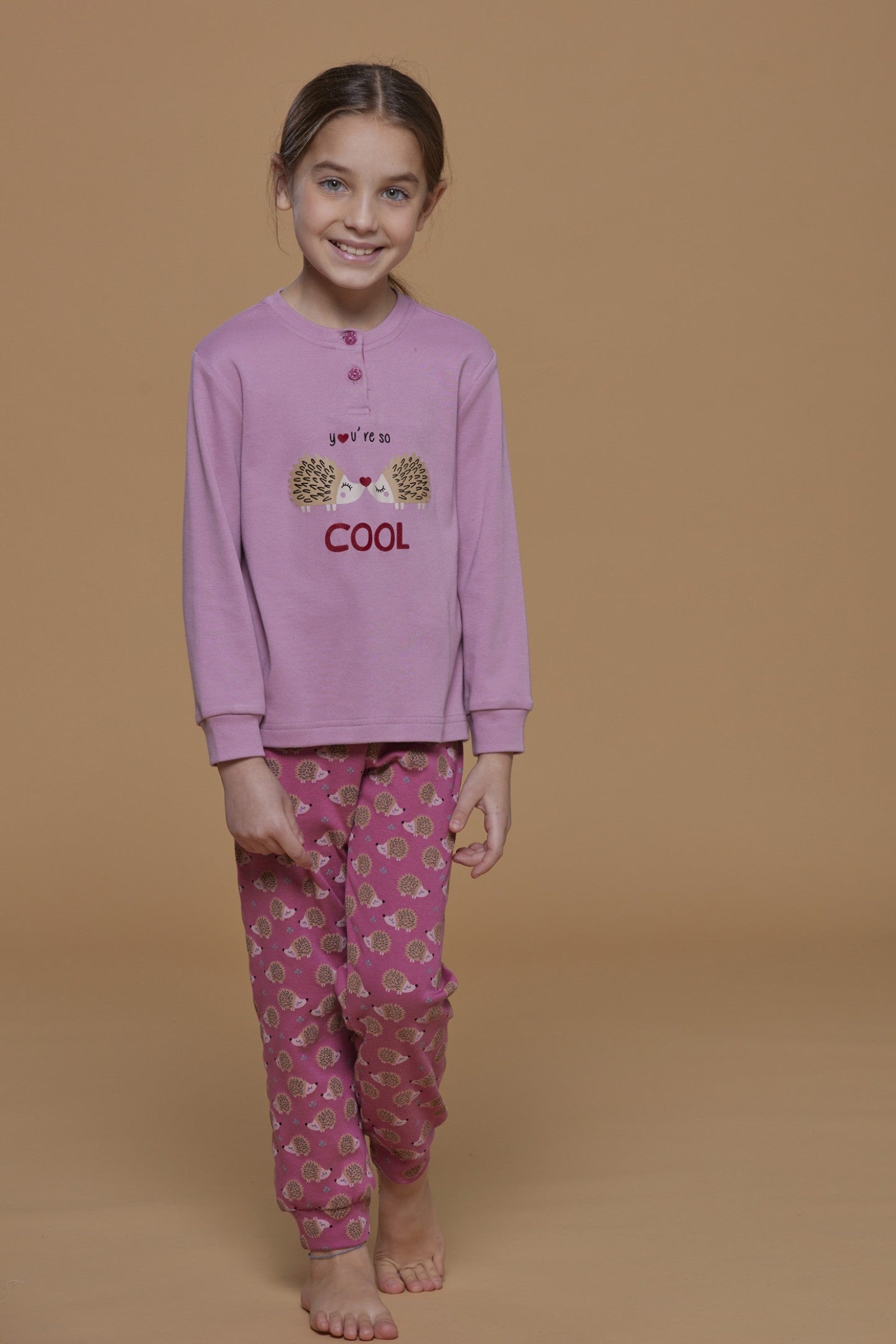 Girl's Warm Cotton Pajamas WE BY NIGHT - Spino