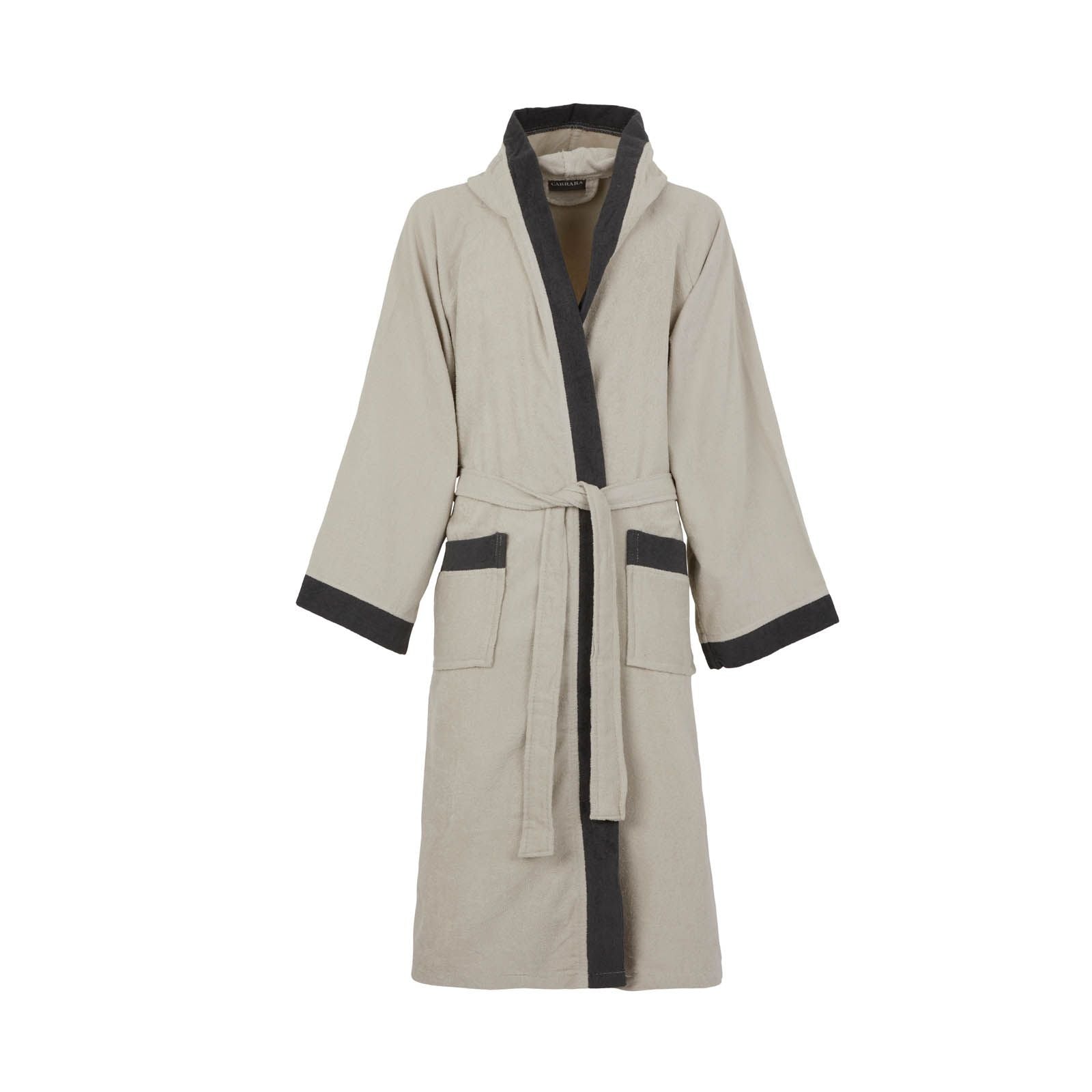 CARRARA Cotton Microterry Bathrobe with Hood - Voyage