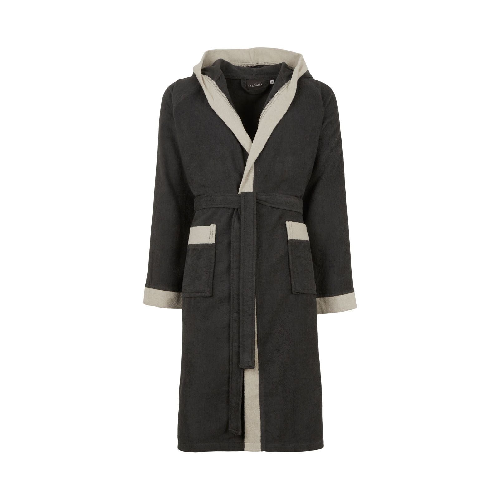 CARRARA Cotton Microterry Bathrobe with Hood - Voyage
