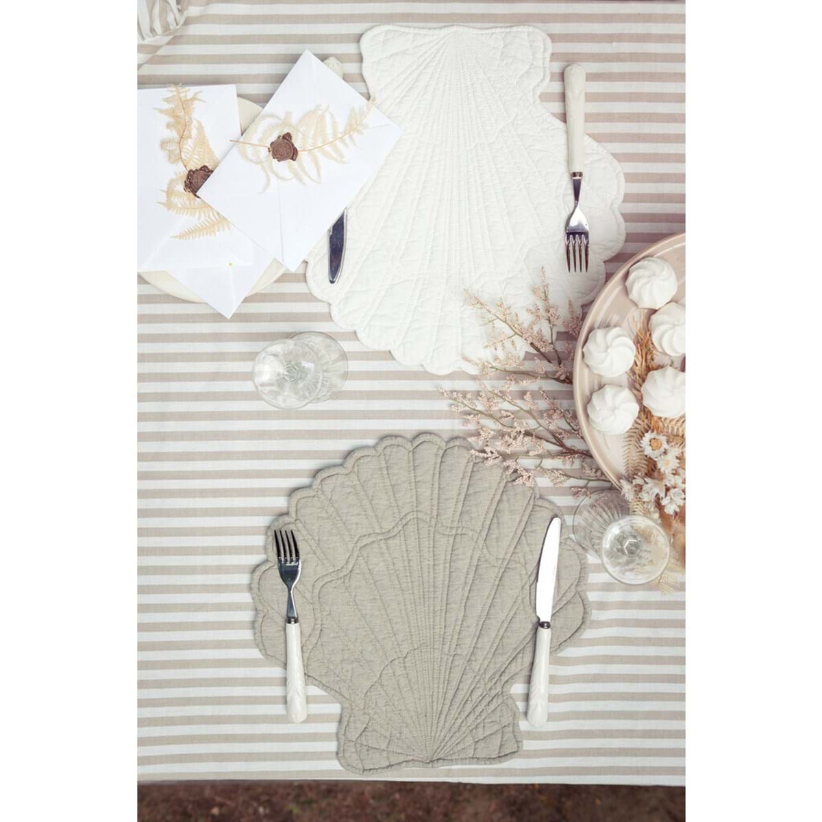 American Quilted Placemat BLANC MARICLO' - Shell