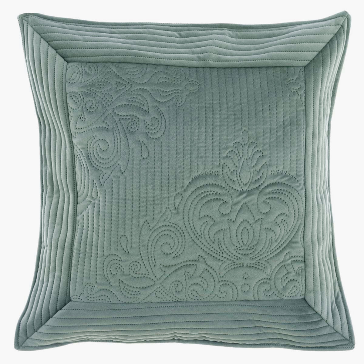 Homey Cozy Federa Per Cuscino In Velluto Turchese 50x50 Cm - Motivo Floreale Oceano, Solo Federa Con Cerniera