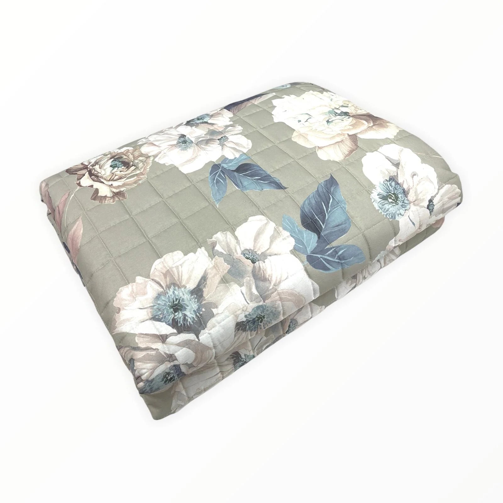 Double Quilted Bedspread in Cotton Lavender Scent by GABEL - Peony