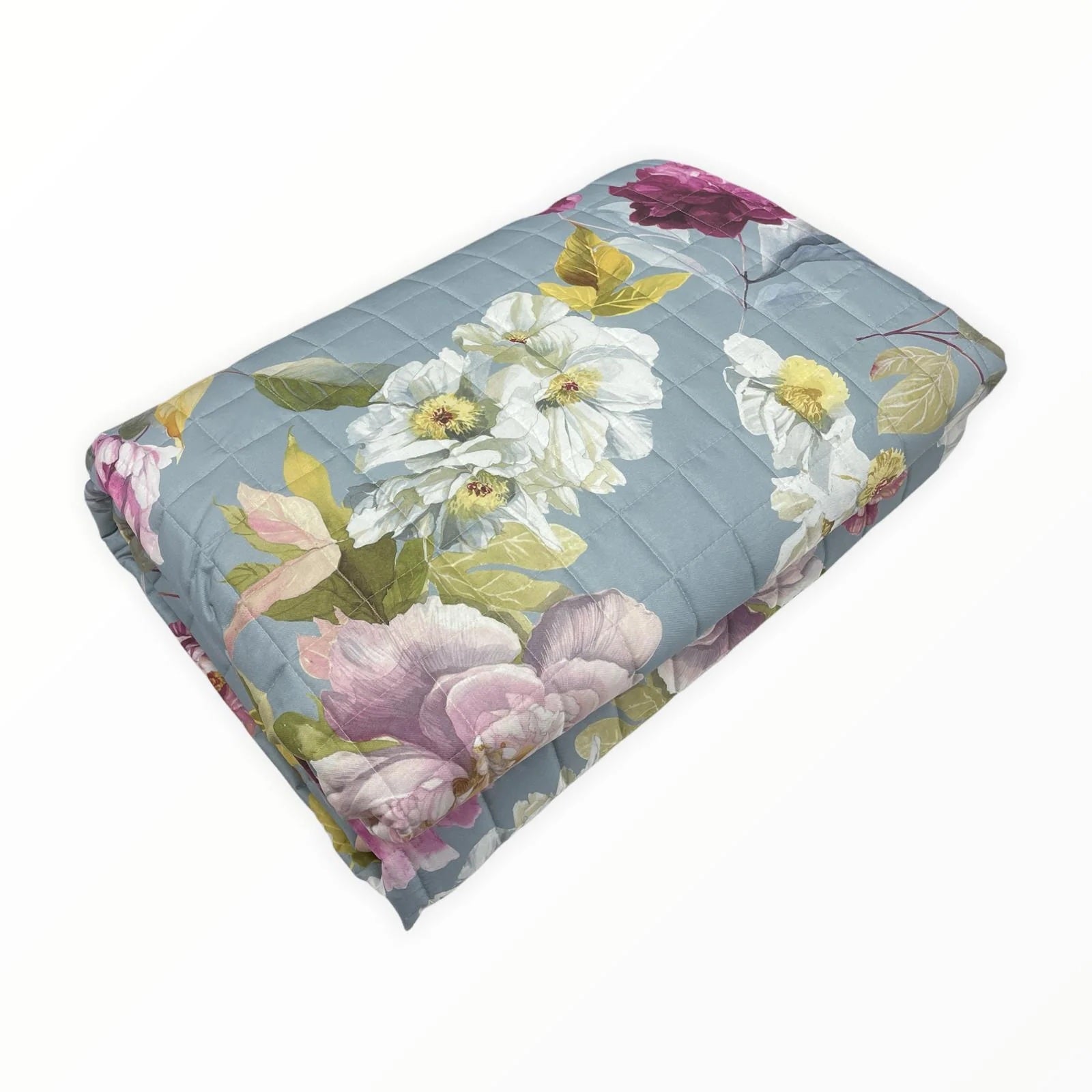 Double Quilted Bedspread in Cotton Lavender Scent by GABEL - Peony