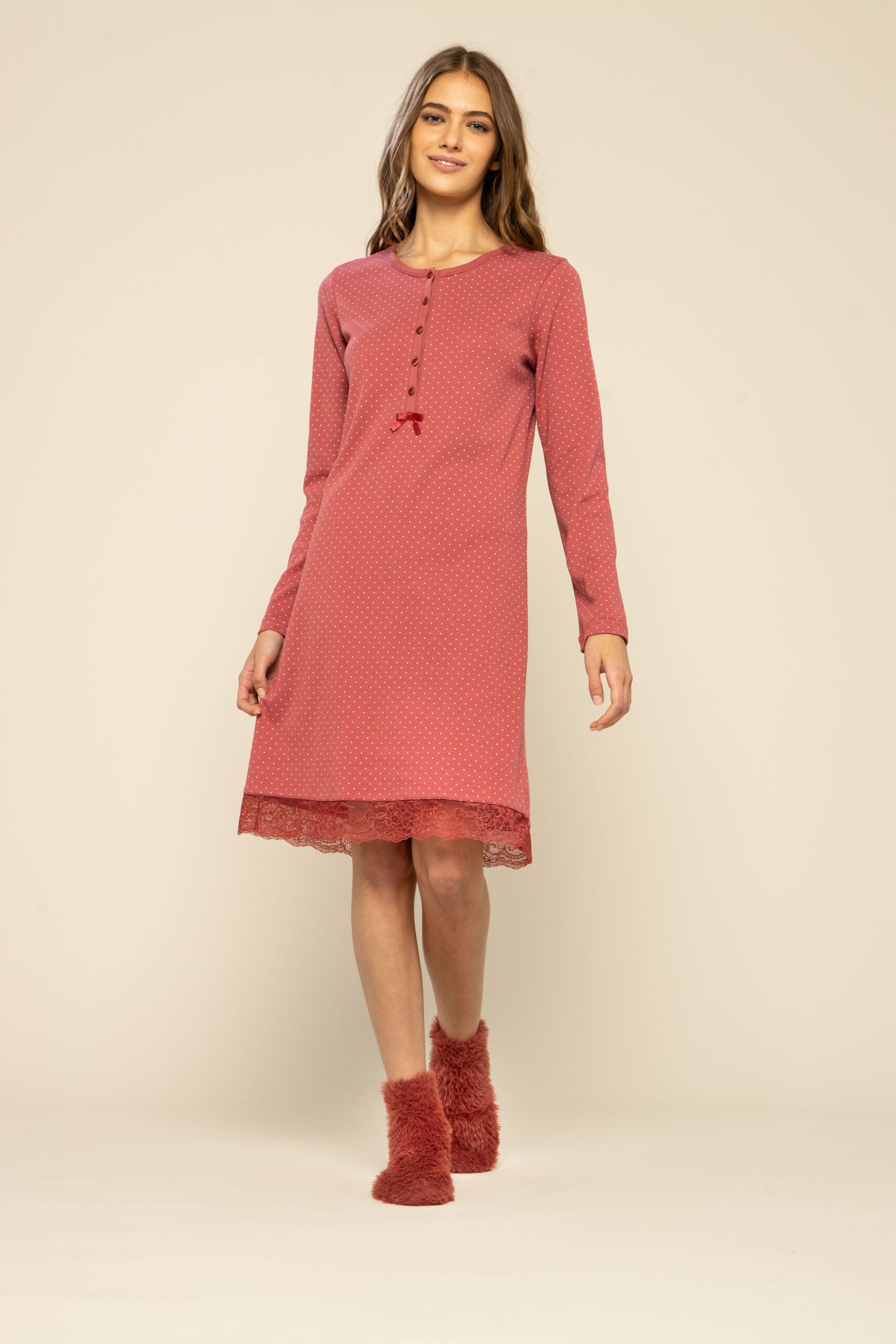Women's warm cotton nightdress NOI DI NOTTE - Virginia