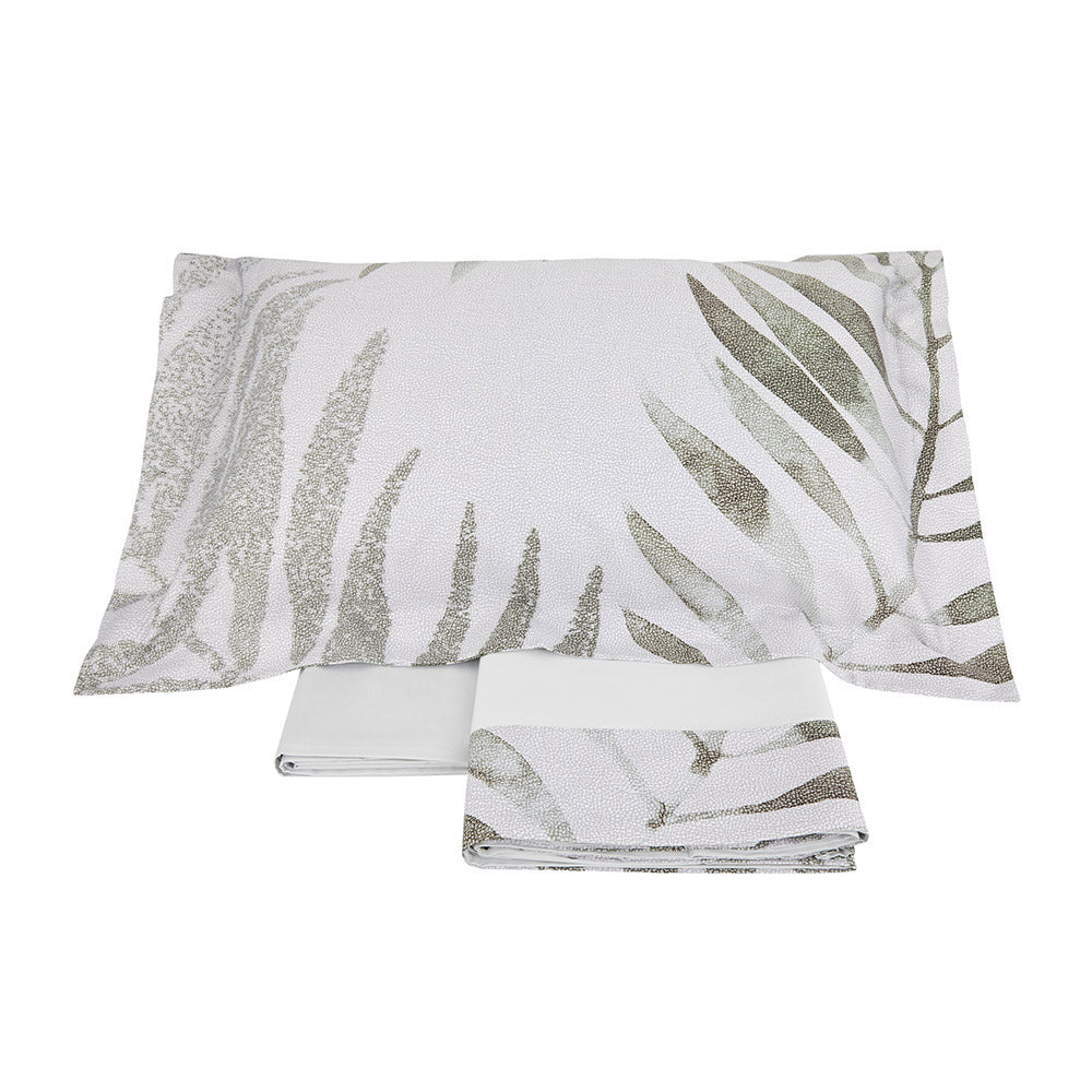BORBONESE Cotton Satin Double Sheet Set - Eden Salvia