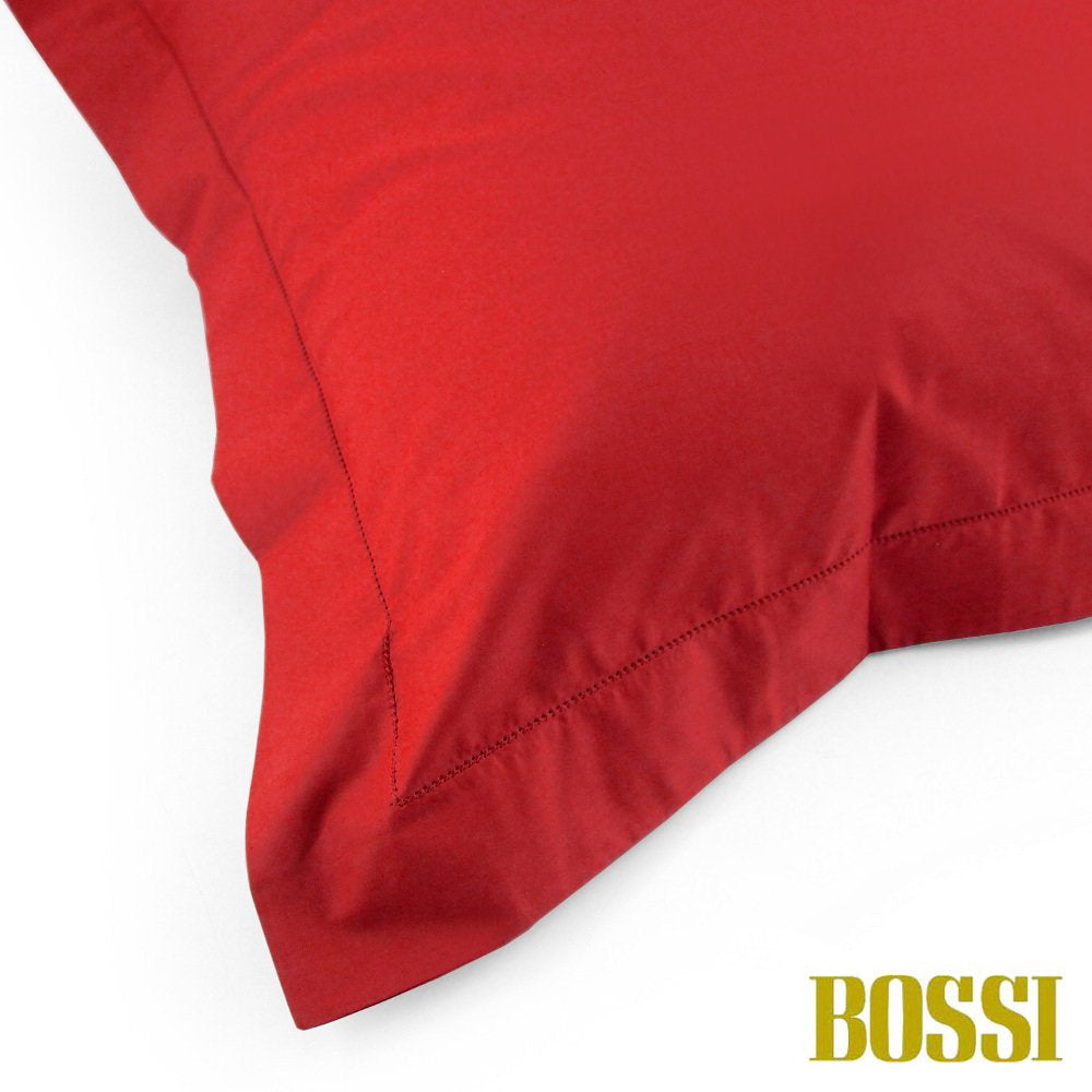 BOSSI Pair of Pillowcases with Three Shuttlecocks and Hemstitch - Bossicolor